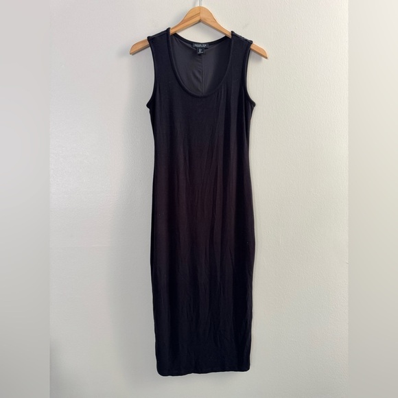 Rachel Zoe Black Sleeveless Tank Fitted Bodycon Stretch Midi Dress Small - Picture 2 of 8